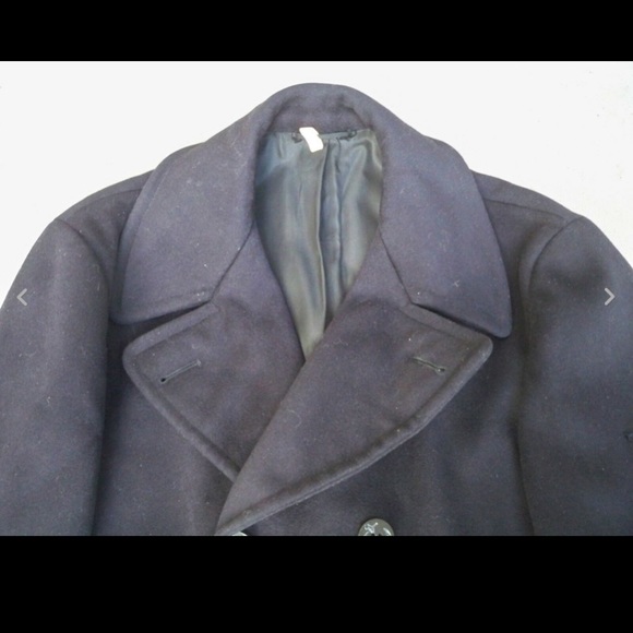 Vtg US Navy Vietnam Nam Era Dated 1963 Men's Black Wool Pea Coat Jacket Size 40 - Picture 2 of 8